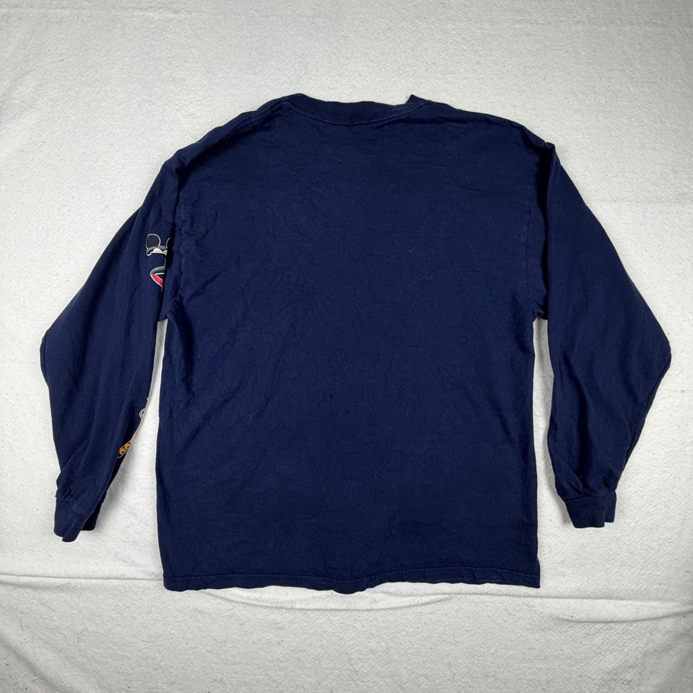 Disney Mickey Mouse Long Sleeve Shirt Navy Blue Character Sleeve Graphic Mens L - Picture 6 of 6